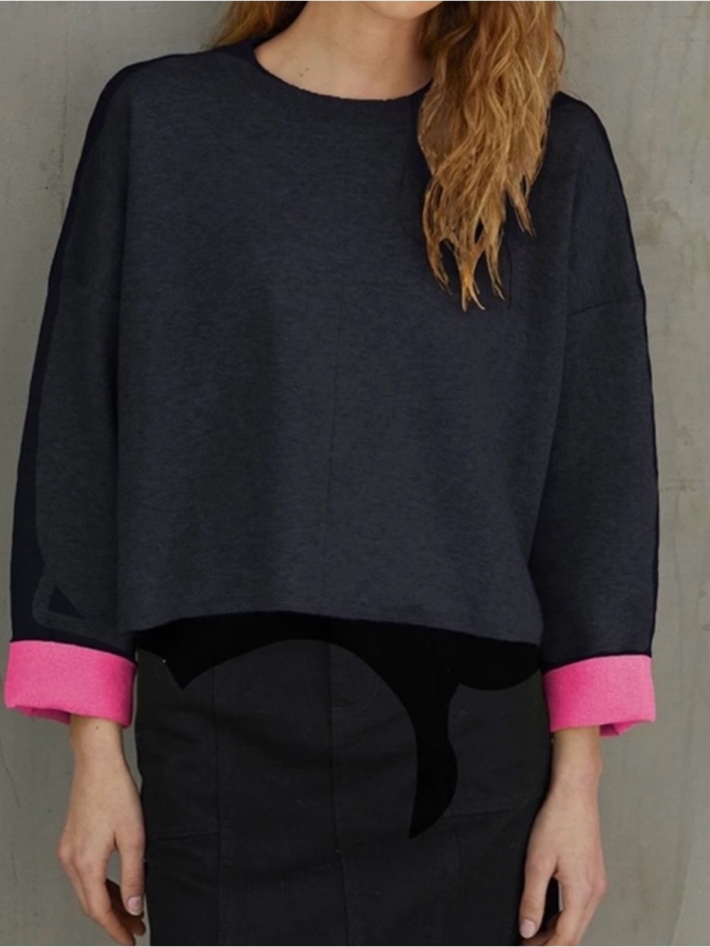 Autumn Cashmere Double Face Neon Crewneck Sweater Small